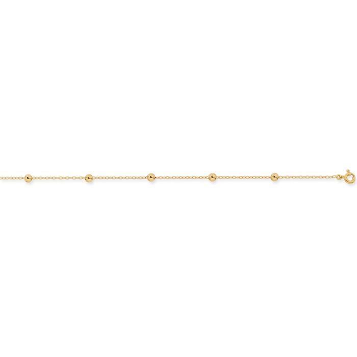 Bracelet femme - BRILLAXIS - Bracelet Brillaxis 5 boules or jaune 9 carats - Couleur de la matière:Jaune Taille/Longueur:19 cm