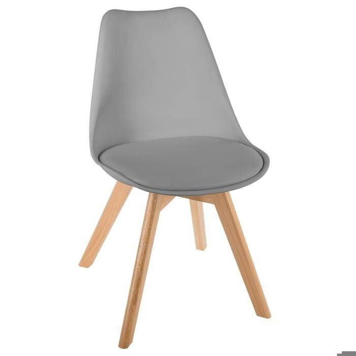 Atmosphera - Chaise scandinave grise baya Gris