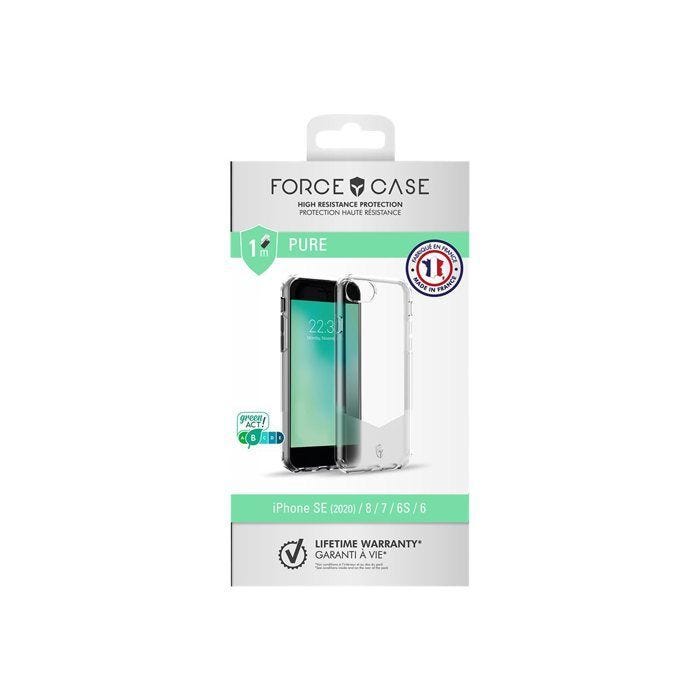 Coque Renforcée PURE Made in France Garantie à vie Transparente pour iPhone 6/7/8/SE20 Force Case