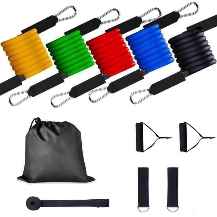 Bandes de fitness élastiques - Yangbaga - Kit 11pcs - Résistance réglable - Durable - Multi-couleurs
