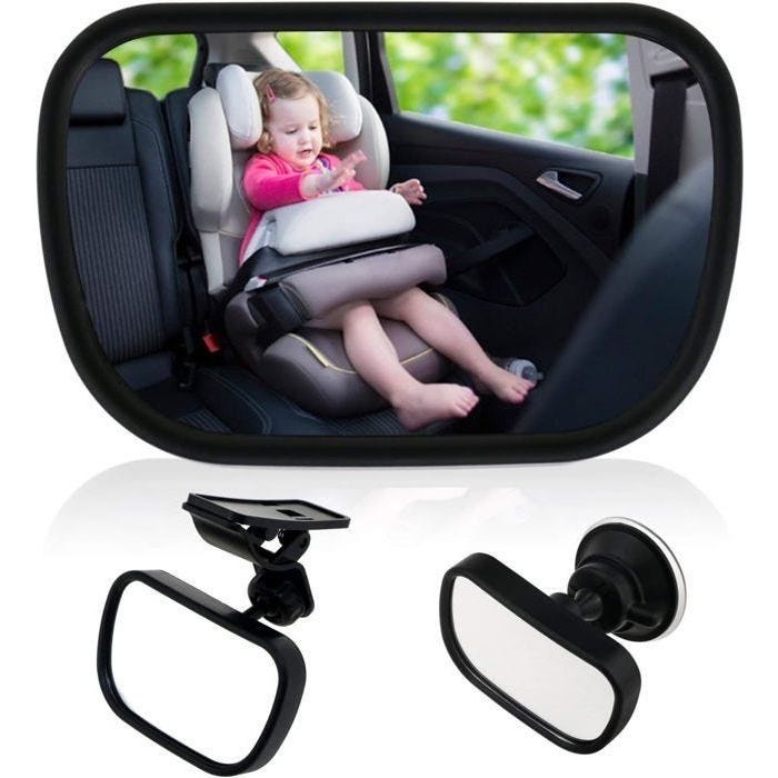 Bébé Vue Arrière Miroir, Miroir Auto Bébé Rétroviseur de Surveillance Bébé pour Siège Arrière Miroir de Voiture pour Bébé en Sécurit