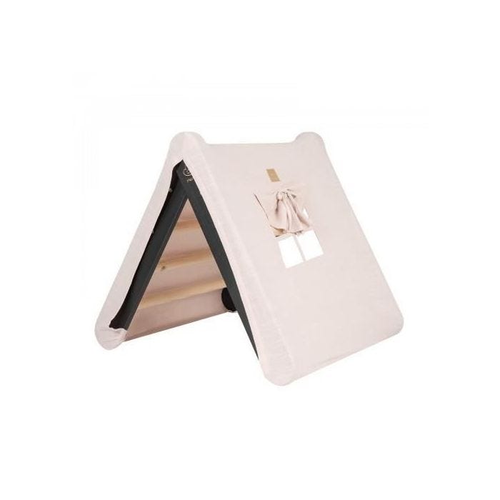 MEOWBABY Maison d'escalade triangulaire avec cadre pliant noir, rose