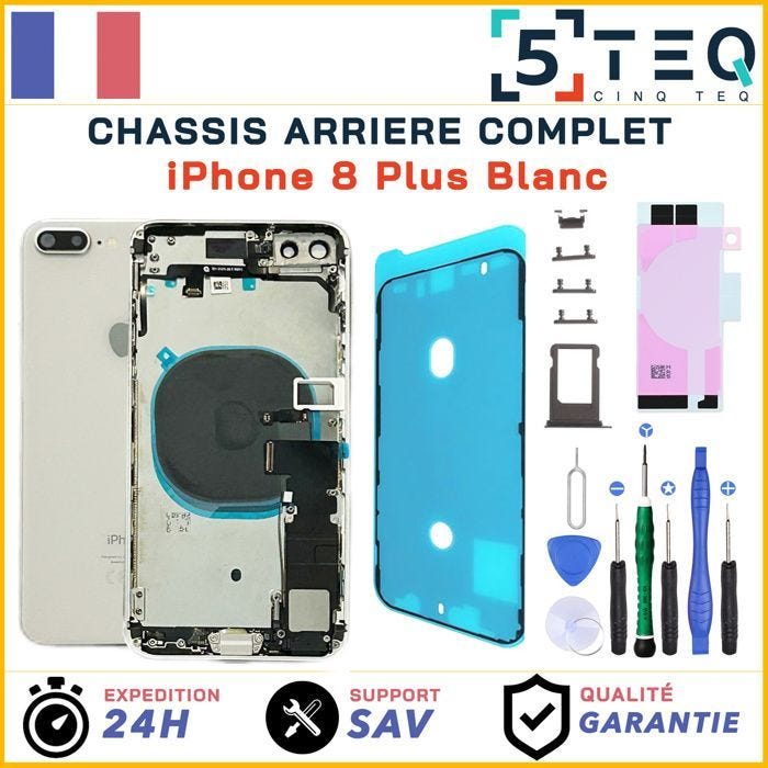 Chassis Complet Remplacement pour iPhone 8 Plus Blanc Premonte + NFC + Kit