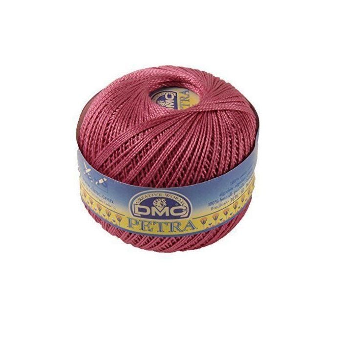 Fil DMC Petra, 100% coton, rose vif, taille 3