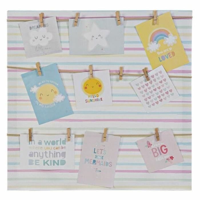 cadre photos sunshine toile multicouleur bébé 50 x 2 x 50 cm
