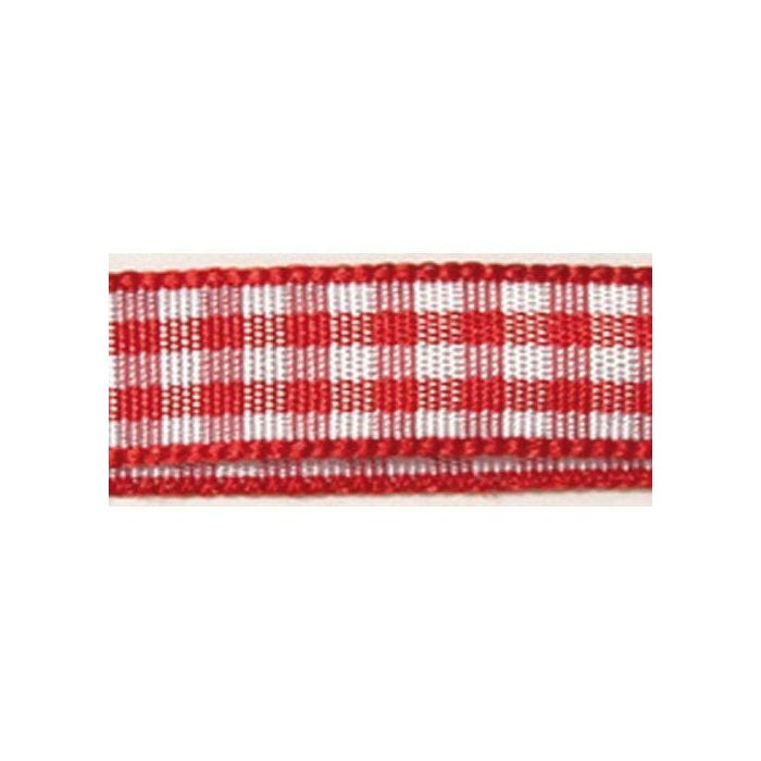 Ruban quadrillé - Rouge - 9,5 mm - 10 m - Rayher