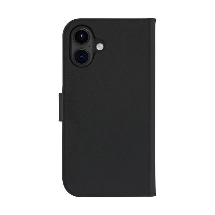 Étui Folio 2 en 1 - DBRAMANTE1928 - iPhone 16 Plus - Compatible MagSafe - Cuir Noir - Coque Détachable