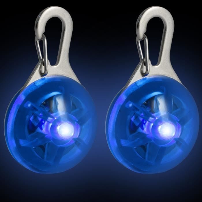 CampTeck LED Pendentif de Collier Lumineux Clignotant Nuit Sécurité pour Chien Animaux avec 3 Mode D’éclairage - 2X Bleu