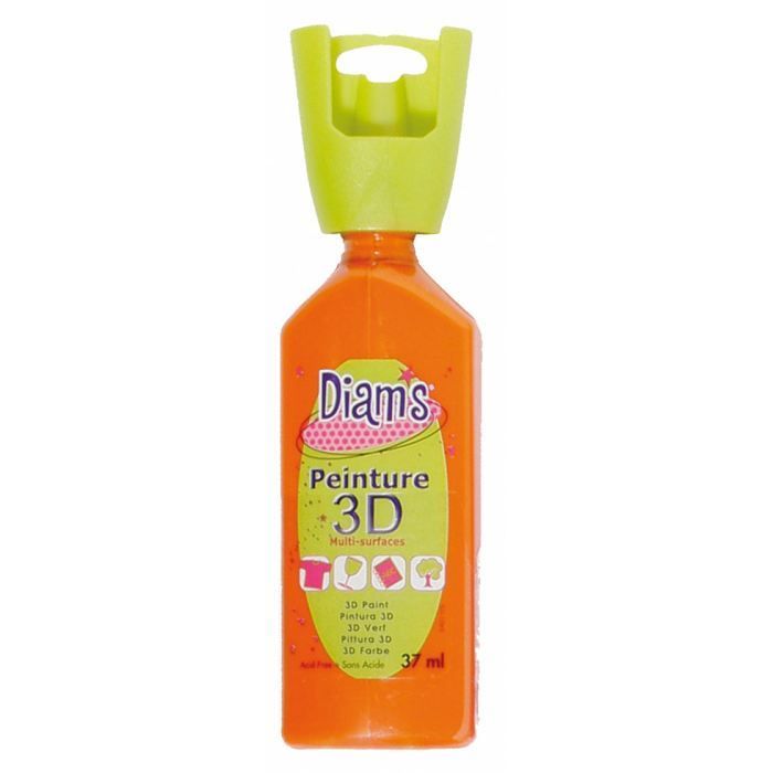 Peinture 3D - Diam's - Mandarine - Brillant - 37 ml - Orange