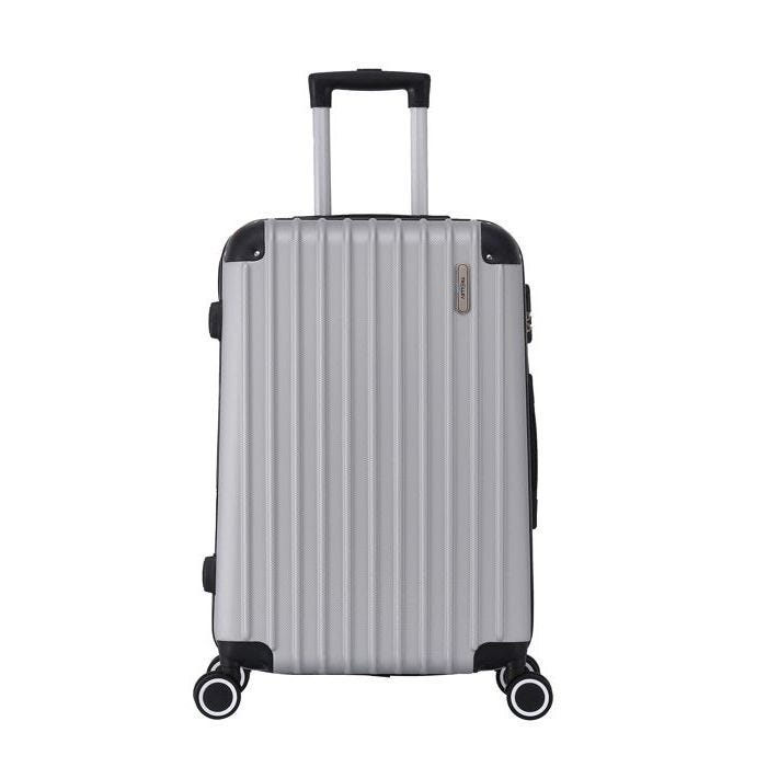 TROLLEY ADC - Valise Cabine 55x34x23cm - Rigide, Légère 2,5 Kg - 39 litres - 4 Doubles Roues Silencieuses - Corner - Gris Silver