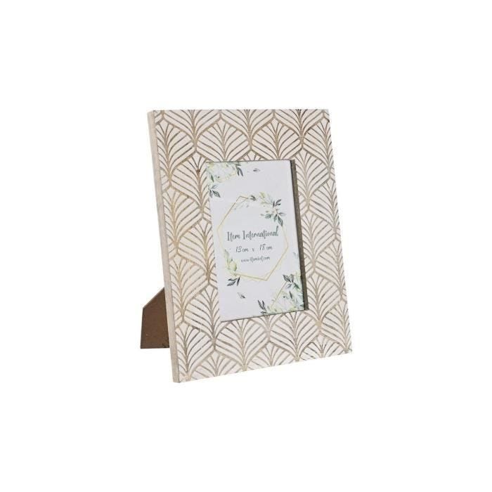 cadre photo 22,5 x 2 x 28 cm verre marron blanc bois de manguier urbaine