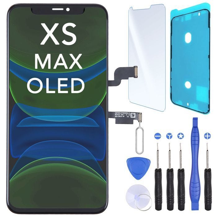 Ecran OLED Remplacement pour iPhone XS Max +Joint d'Ecran Verre Trempe et Outils