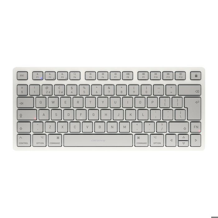 CHERRY KW 7100 MINI BT FOR MAC Clavier Compact pour Mac avec 3 canaux Bluetooth Blanc Moonlight