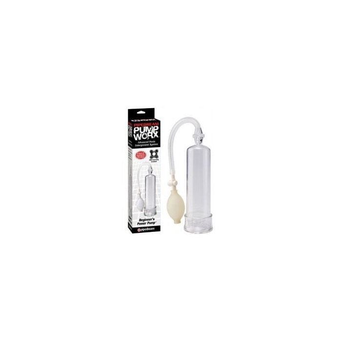 Pompe à vide - Pipedream - Beginner's Power Pump - Transparent - 19,5 cm profondeur - Cockring inclus