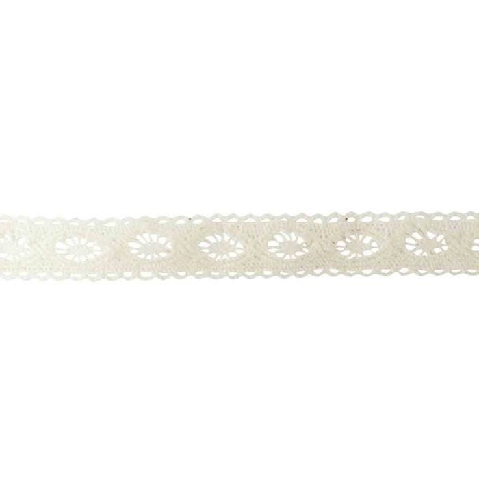 Ruban dentelle - MÉGACRÉA - Rosace écru - 1,5 cm - 2 m - Coton