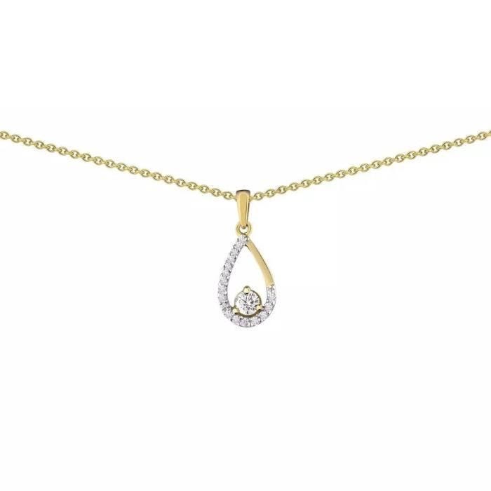 Collier - BRILLAXIS - Collier or jaune 9 carats pendentif goutte - Couleur de la matière:Jaune Taille/Longueur:43 cm