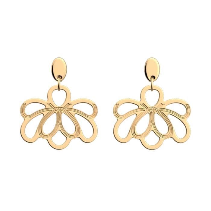 Boucles d'oreilles - LES GEORGETTES - Flora - 25 mm - Dorées - Personnalisables