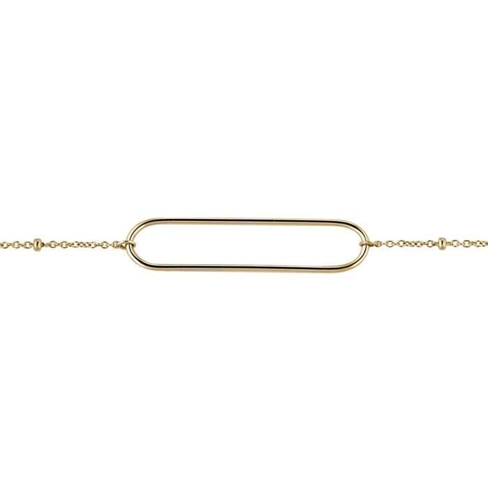 Bracelet - BRILLAXIS - Bracelet Brillaxis motif ovale or jaune 18 carats - Couleur de la matière:Jaune Taille/Longueur:18 cm