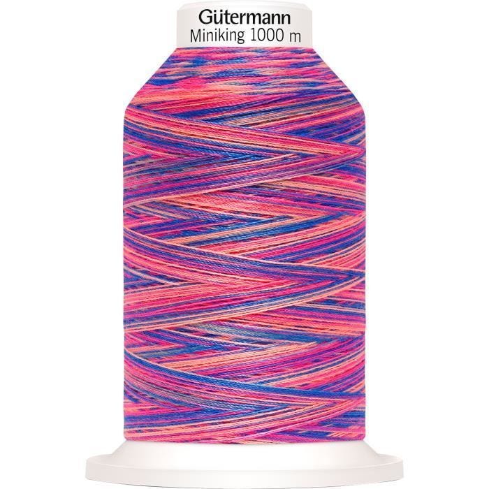 Fil à coudre Gütermann Miniking Multicolor, N° 120 Fil à coudre Gütermann Miniking Multicolor, N° 120, 1000 m 9814 Fuchsia-Bleu