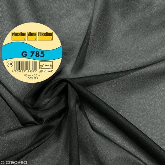 Vlieseline G785 - Vlieseline - Très léger - Largeur 90 cm - Noir - Au mètre