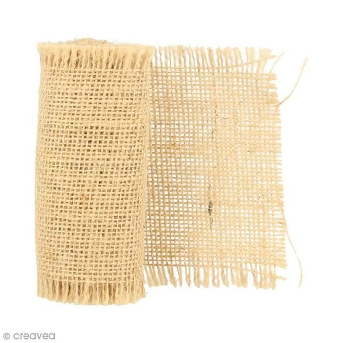 Ruban de tissu en toile de jute - ARTEMIO - Naturel - 10 cm x 1 m