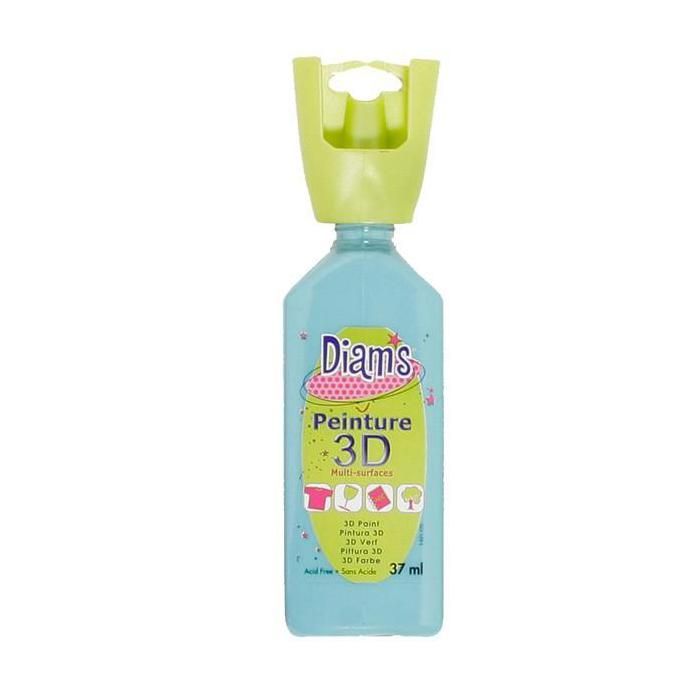 Peinture 3D - Diam's - Turquoise - Brillant - 37 ml - Facile à appliquer
