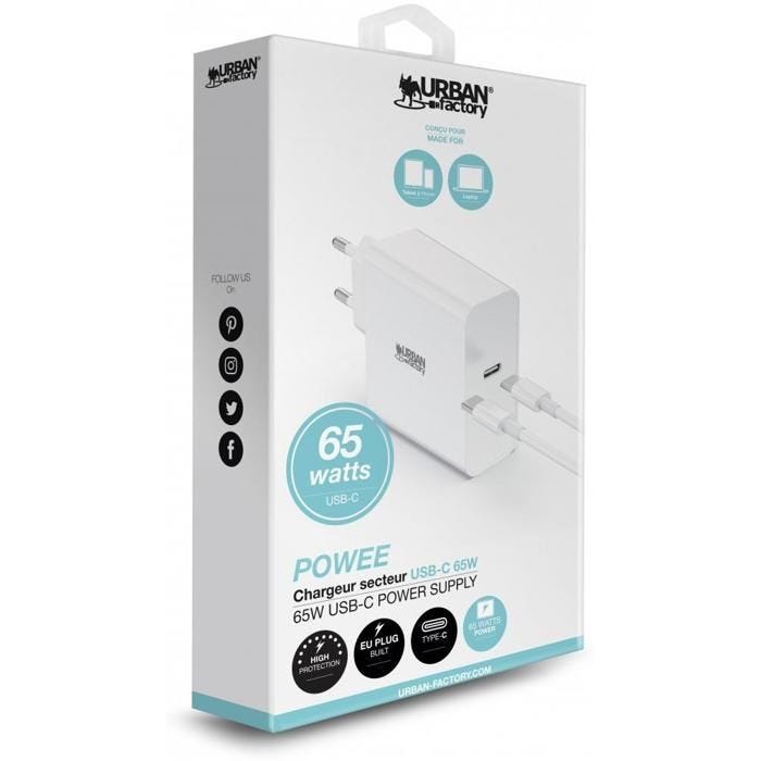 Chargeur secteur USBC - URBAN FACTORY - POWEE - 65W - PSC65UF