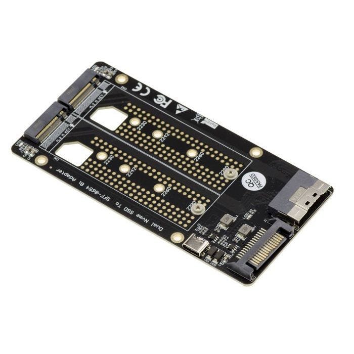 Adaptateur pour 2 SSD M2 PCIe NVMe M Key vers SFF8654