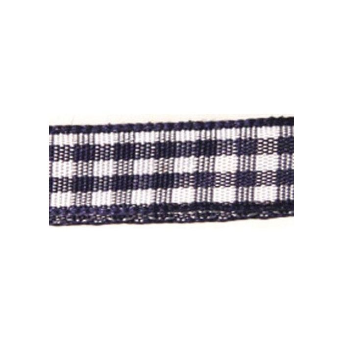 Ruban quadrillé - Bleu foncé - 9,5 mm - 10 m - …
