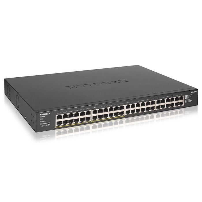 GENERIQUE 0606449145588 - COMMUTATEUR KVM - Netgear GS348PP Non-géré Gigabit Ethernet [10/100/1000] Noir Connexion Ethernet,