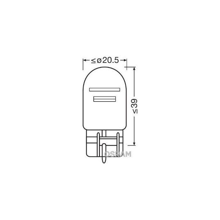 OSRAM Lot de 2 Lampes de signalisation halogène Original W21/5W