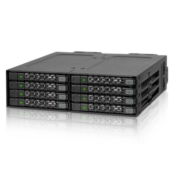 Rack RAID pour 8 disques durs 2.5" SATA - ICY DOCK MB998SP-B - Noir - Antivibrant