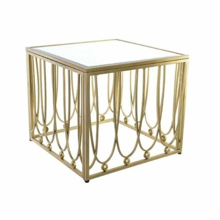 Table d'appoint - LANA DECO - Thyann - Miroir Doré - Métal MDF - 57 x 57 x 52 cm