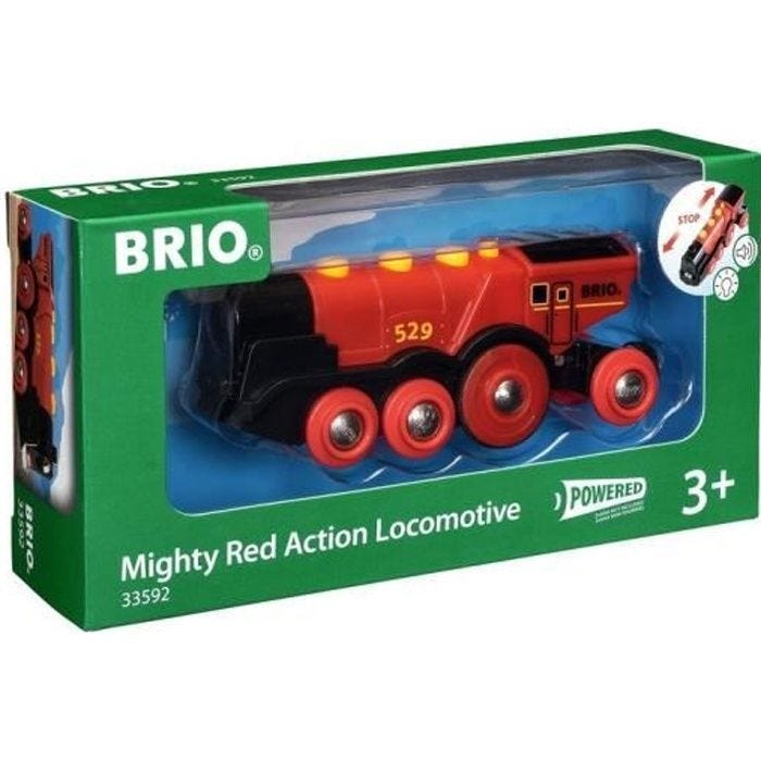 Locomotive Rouge Puissante à piles BRIO - Circuit de train en bois - Ravensburger - Dès 3 ans - 33592
