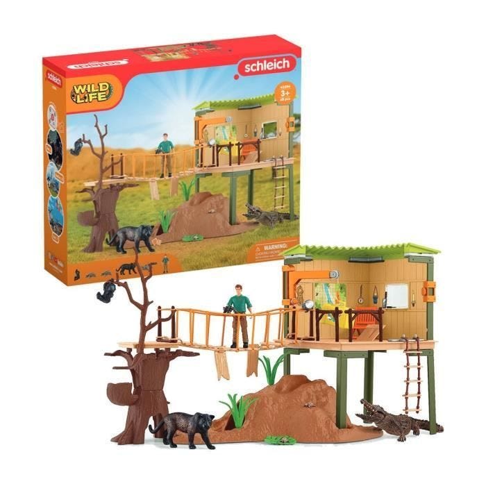 Coffret Station d'aventures sauvages, figurines animaux sauvages, Schleich 42594 Wild Life, Pour enfant dès 3 ans