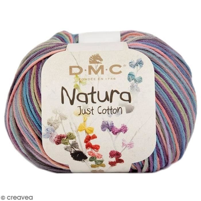 Fil à tricoter - DMC - Natura - 50 gr - Violet Rain Multicolore - 100% coton