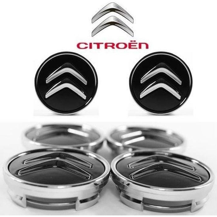 4pcs Cache moyeux Enjoliveurs Logo de Noir 60mm Citroen pour C2 C4 C5 C6 C-Quatre