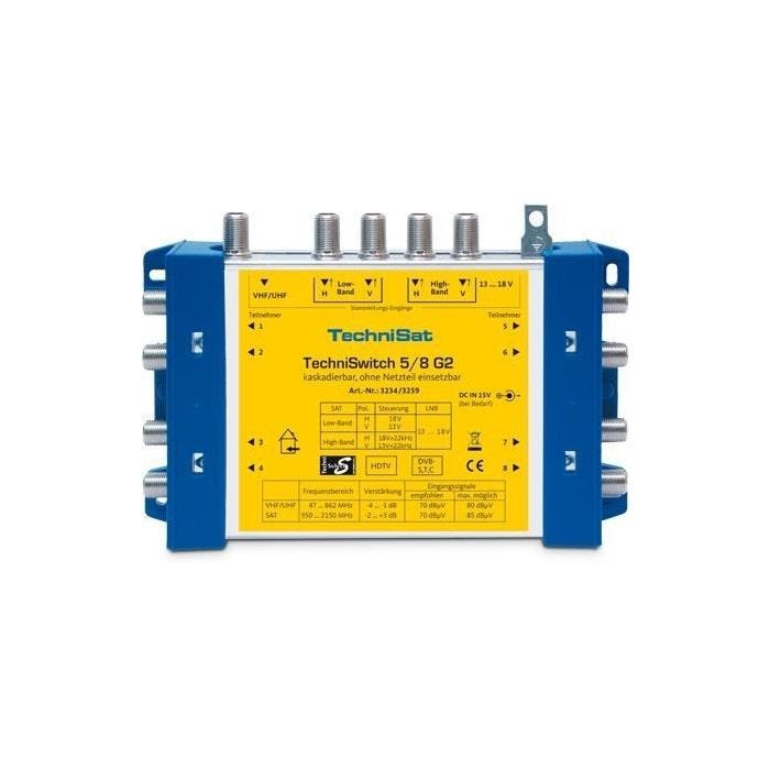 Multiswitch - TECHNISAT - TECHNISWITCH 5/8 G2 - 2 ports IF - Longueur 100 m - Couleur Noir