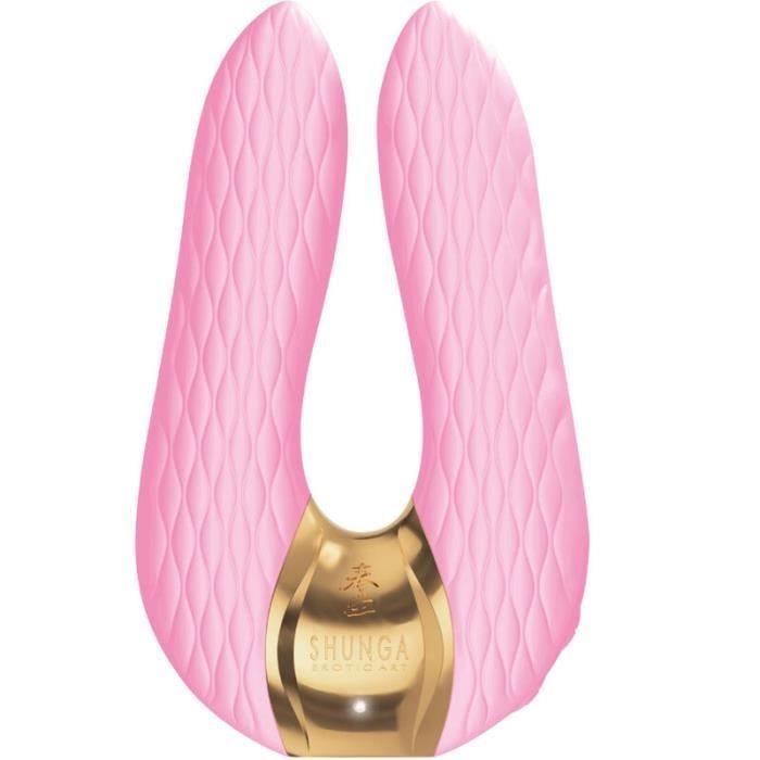 Stimulateur intime AIKO Rose - Shunga - Vibrant - Silicone hypoallergénique