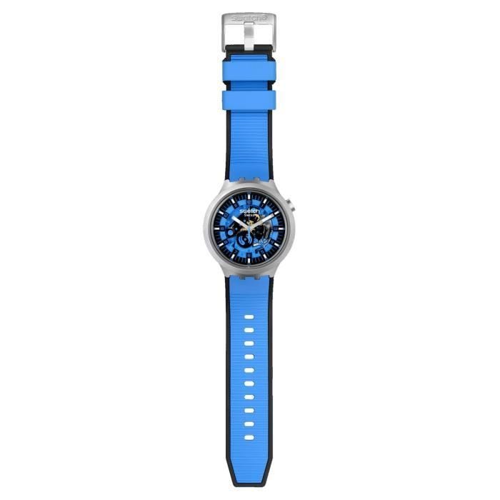 Montre - SWATCH - Azure Blue Daze - Bracelet en caoutchouc - Mouvement à Quartz - Affichage analogique