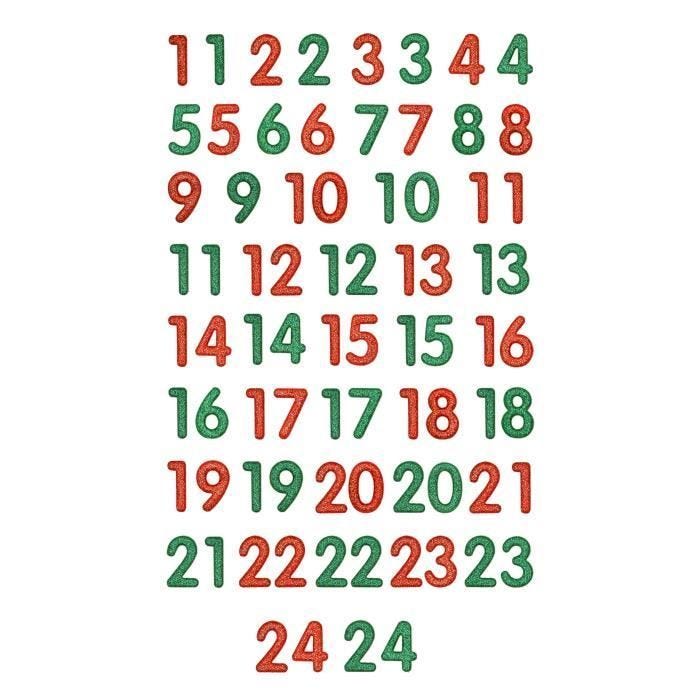 Chiffres pour calendrier de l'Avent - MegaCrea DIY - Multicolore - 78 pièces - Enfant - Mixte