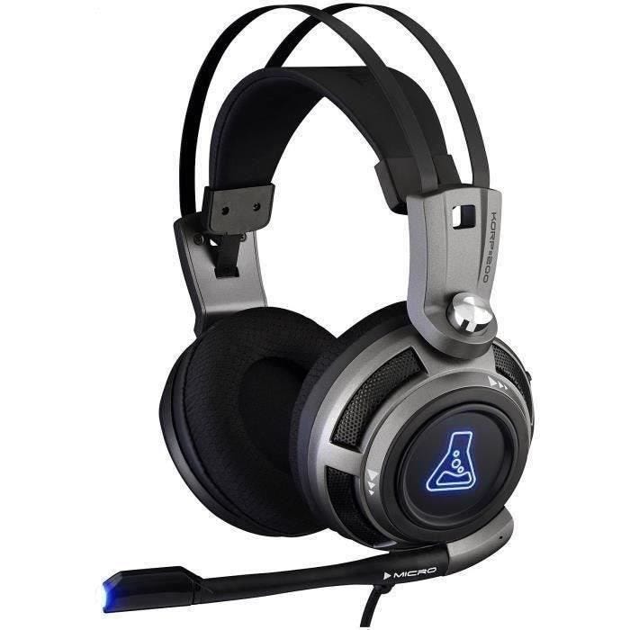 THE G-LAB KORP200-G Casque gaming rétroéclairé - PC, PS4, XBox One - Gris