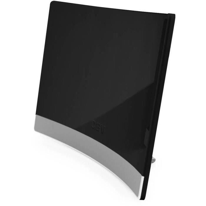 CGV_AN_CURVE CE-RED 700. Antenne d'intérieur amplifiée. Style incurvée. Compatible norme CE-RED 700. coloris noir laqué