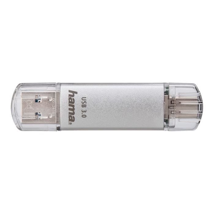 Clé USB Hama FlashPen "C-Laeta" 64 Go USB 3.0 / USB type C argenté(e)