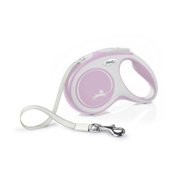 Laisse rétractable - FLEXI - New Comfort M Tape - 5 m - Pour chiens jusqu'à 25 kg - Poignée ergonomique