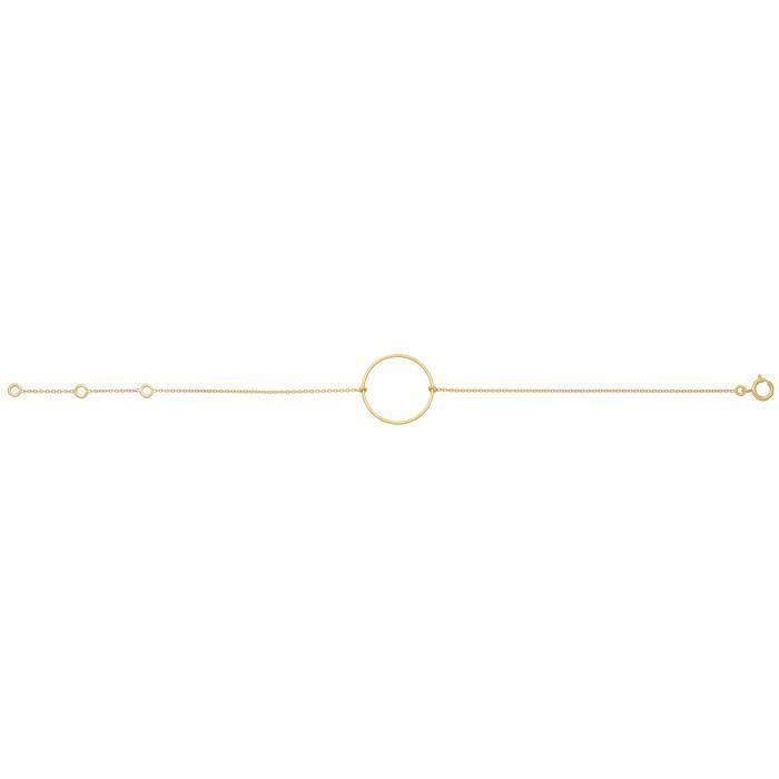 Bracelet - Or jaune - cercle - Longueur 18 cm ajustable - Femme - Adulte