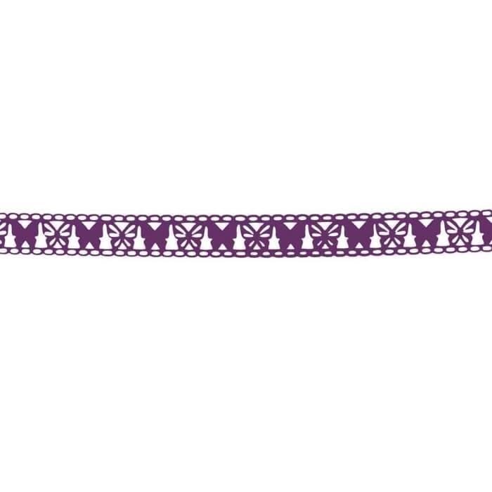 Ruban adhésif - MÉGACRÉA - Paillons violet - 1,5 cm x 1 m - Effet dentelle - Finition parfaite