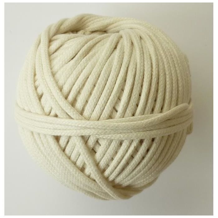 Bobine de fil à tisser - Graine créative - 2mm - 200g - Coton tressé - Blanc