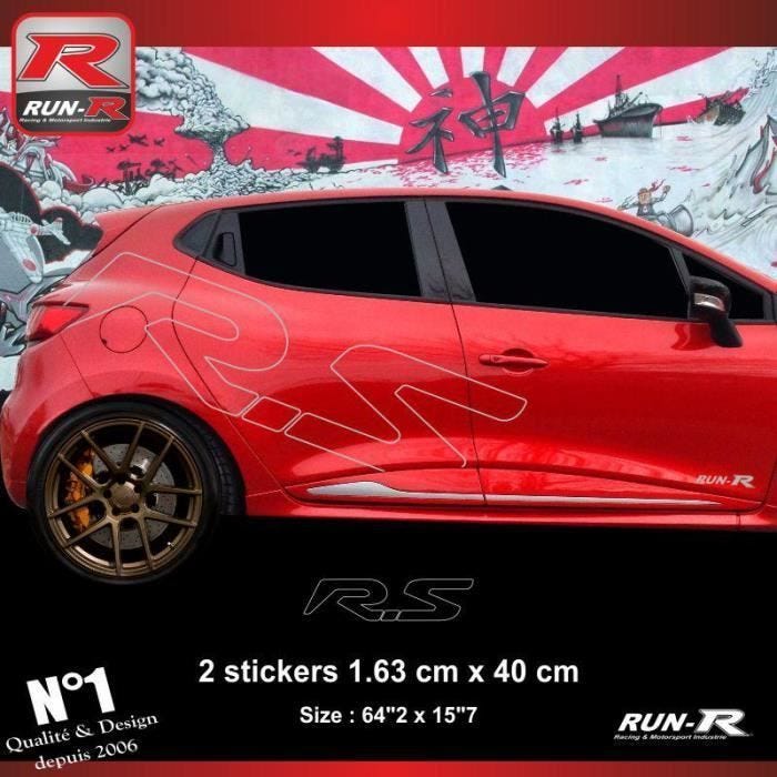 Stickers pour bas de caisse - ADNAUTO - Lot de 2 - Rouge - Résistants aux UV - Notice de pose incluse
