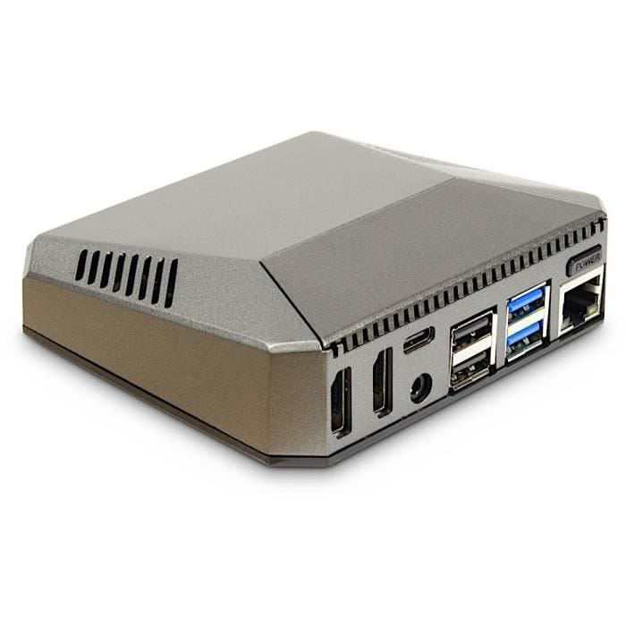 Emplacement - INTER-TECH - 88887361 - Raspberry Pi - Gris - Aluminium - 105 mm - 95 mm - 33 mm